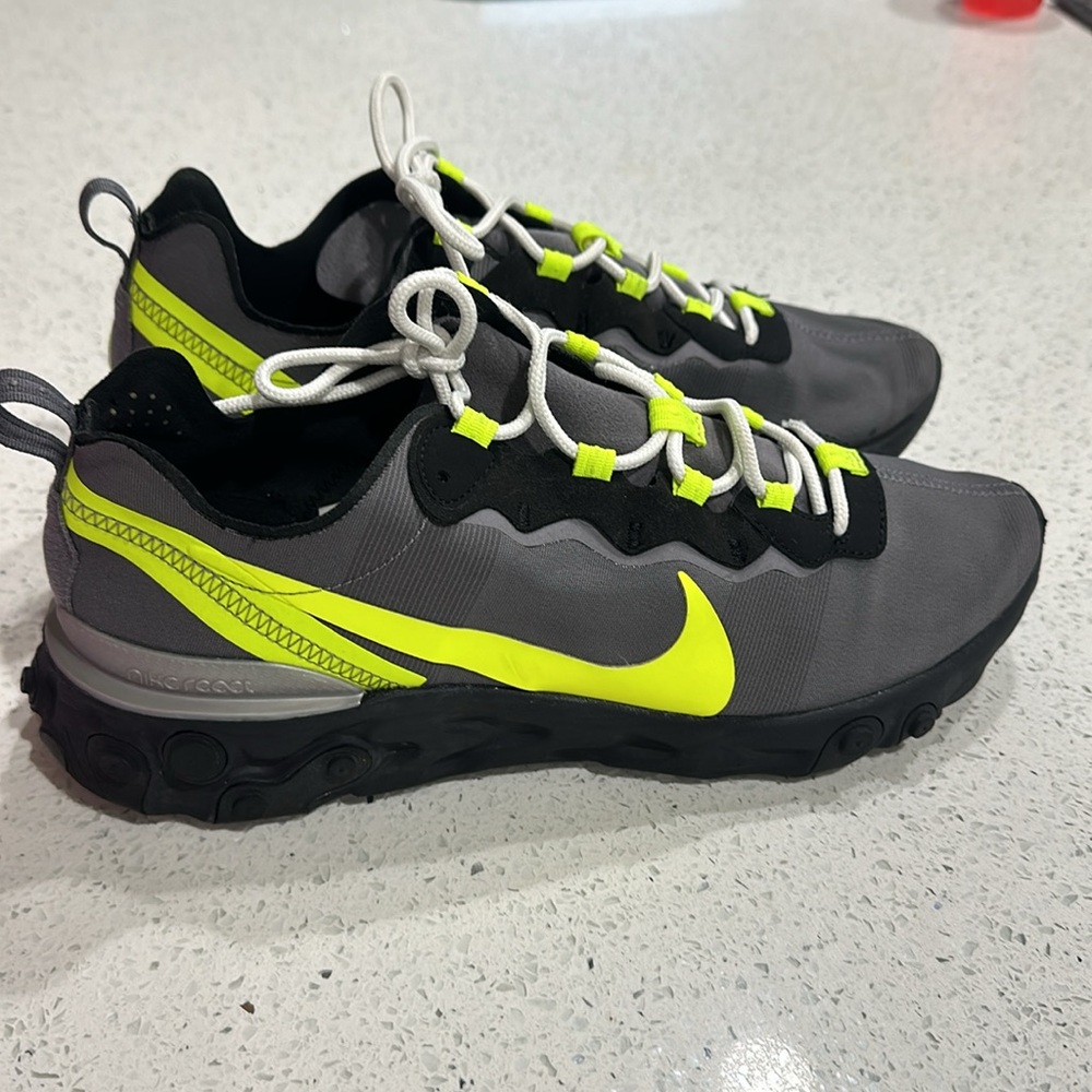 Nike Gray and Neon Yellow Athletic Shoes